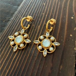 Julie Vos Gold and Pearl Drop Earrings